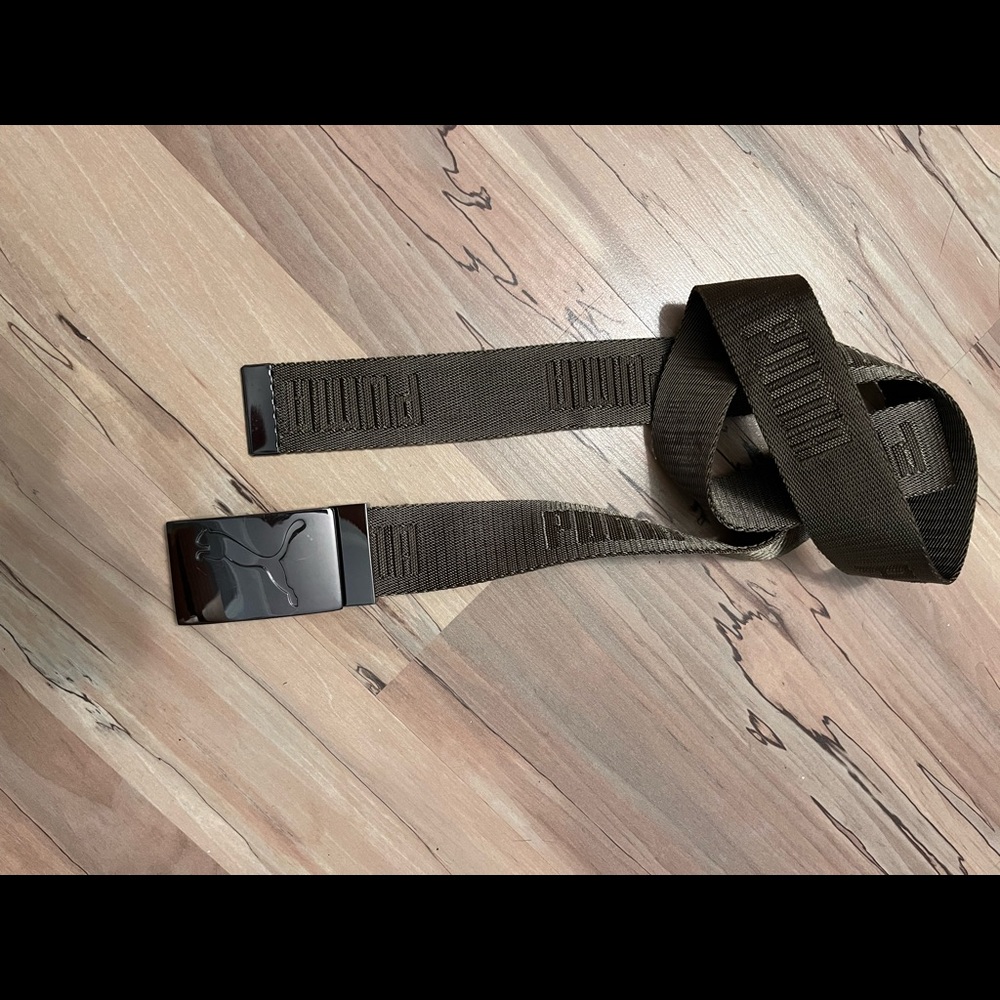 PUMA web belt mint condition olive green/grey